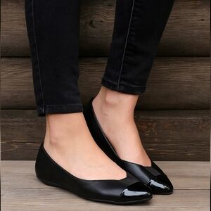 Dexflex Comfort Darla Vegan Leather, Capped Pointy Toe, Comfort Ballet Flats 9W